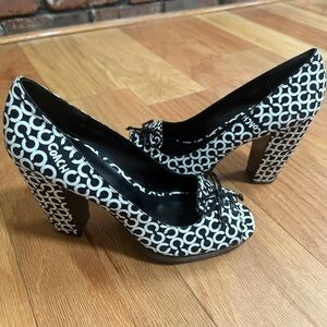 Coach Black and White Heels